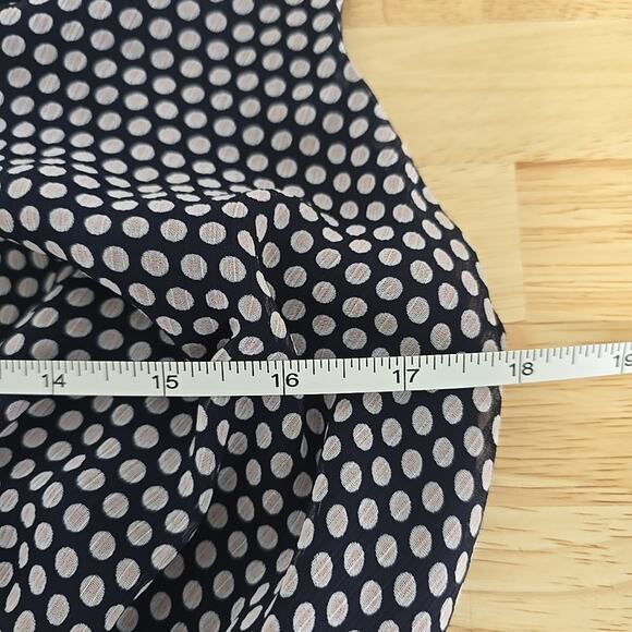 AVEC LES FILLES Navy Blush Polka Dot Flounce‎ Tiered Ruffle Maxi Dress Size 14 - Picture 5 of 10